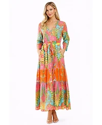 La Moda Clothing Women's Club Tropical Paisley Maxi Resort Dress