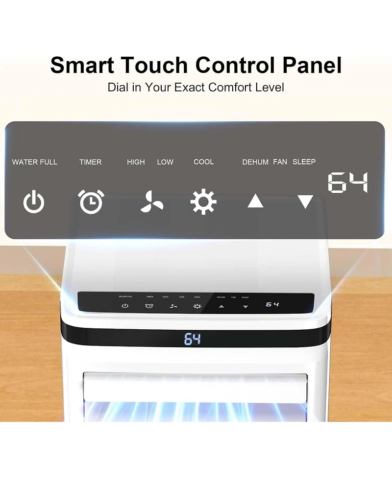 Antartic Star 10000 Btu Portable Air Conditioner for Medium Rooms, 3-in-1 Ac with Cooling/Fan/Dehumidifier, Digital Display, 24H Timer, Window Kit