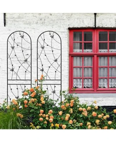 Clihome Metal Garden Trellis 86.7 X 19.7 Rustproof Trellis For Climbing Plants Outdoor Flower Support Butterfly Deco