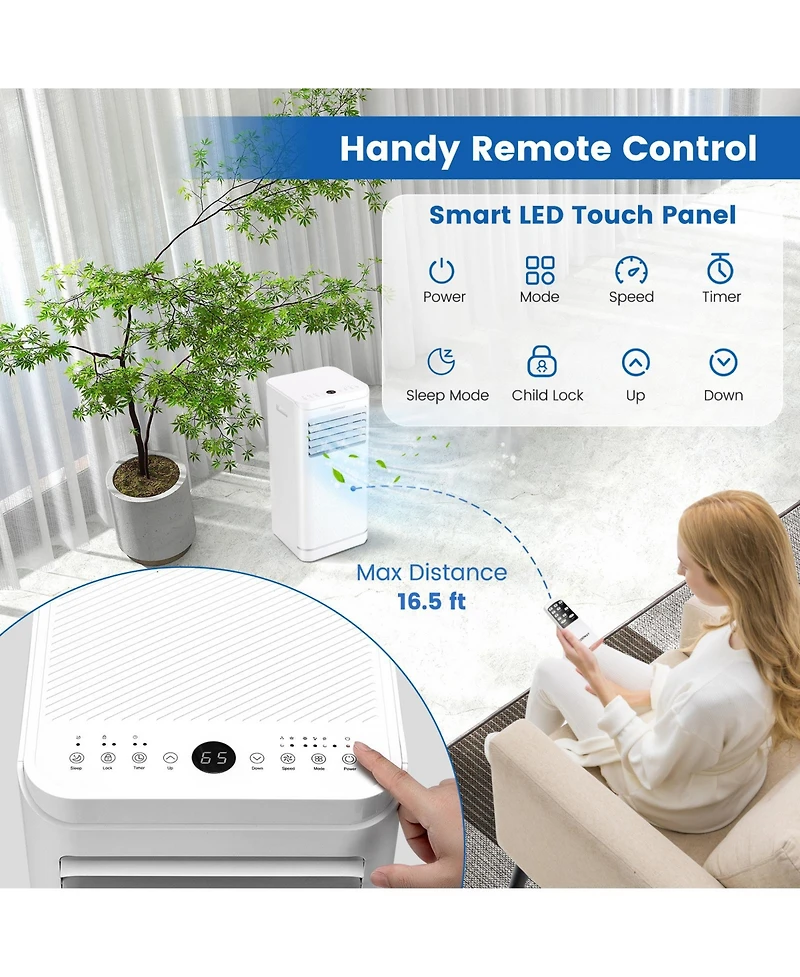 Ecooso 10000 Btu(Ashrae) Portable Air Conditioner with Dehumidifier