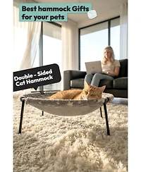 Ltmate Elevated Cat Bed,Glow-in-The-Dark Fabric for Large Indoor Cats, Breathable Cover