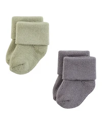 Hudson Baby Boys Cotton Rich Newborn and Terry Socks 12-Pack