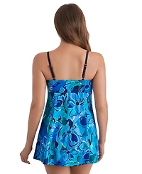 ShapeSolver Sport by Mimi Flamingo Women's Scoop Neck Printed Swim Dress