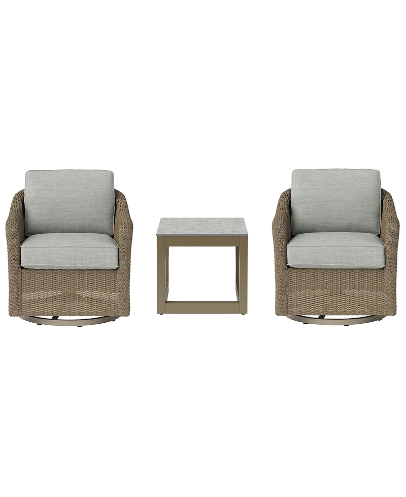 Agio 31" Sonetta 2-Piece Outdoor Swivel Chairs + 1 End Table, Created for Macy's
