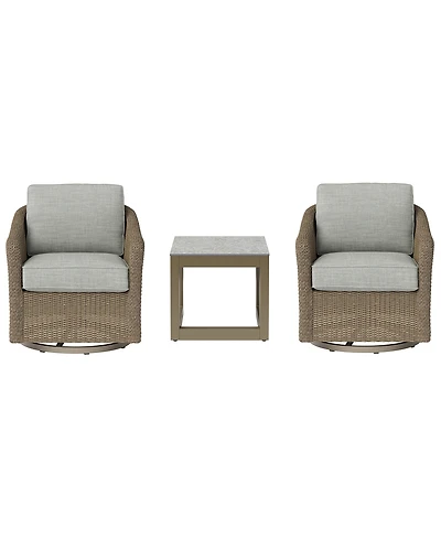 Agio 31" Sonetta 2-Piece Outdoor Swivel Chairs + 1 End Table, Created for Macy's