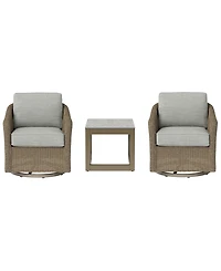 Agio 31" Sonetta 2-Piece Outdoor Swivel Chairs + 1 End Table, Created for Macy's