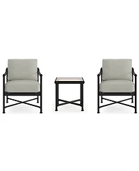 Agio Wellington 3-Piece Outdoor Club Chairs and Side Table Set