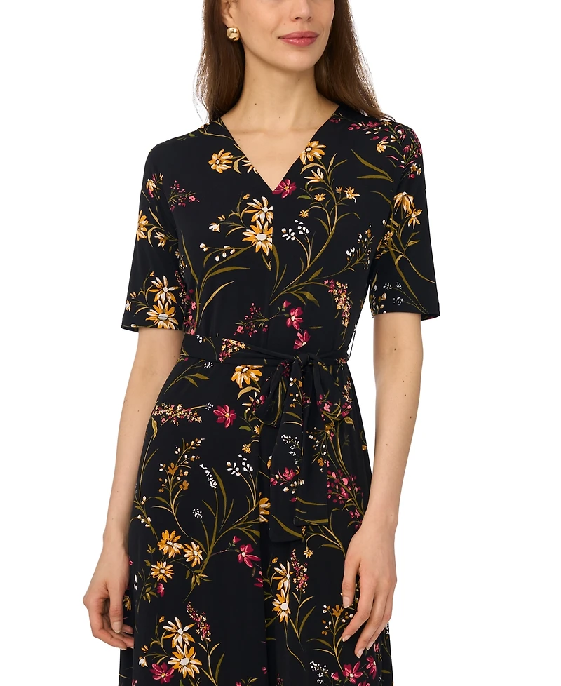 Msk Women's V-Neck Midi Dress