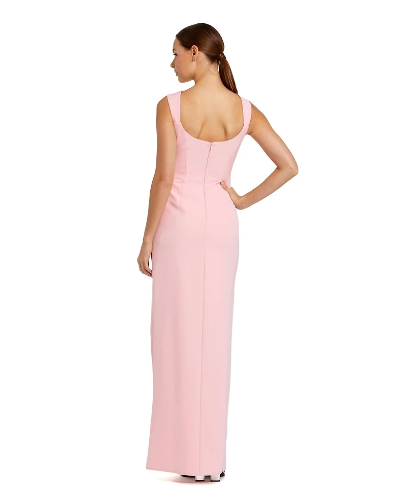 Mac Duggal Women's Sleeveless Crepe Gown With Embellished Bows