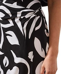 Tribal Women's Printed Textured Wrap Front Pull-On Skirt