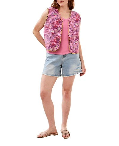 Tribal Women's Reversible Sleeveless Vest with Pockets