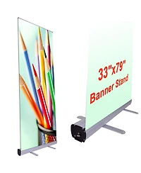 Yescom 2x Economy 33"x79" Retractable Roll Up Banner Stand Trade Show Display