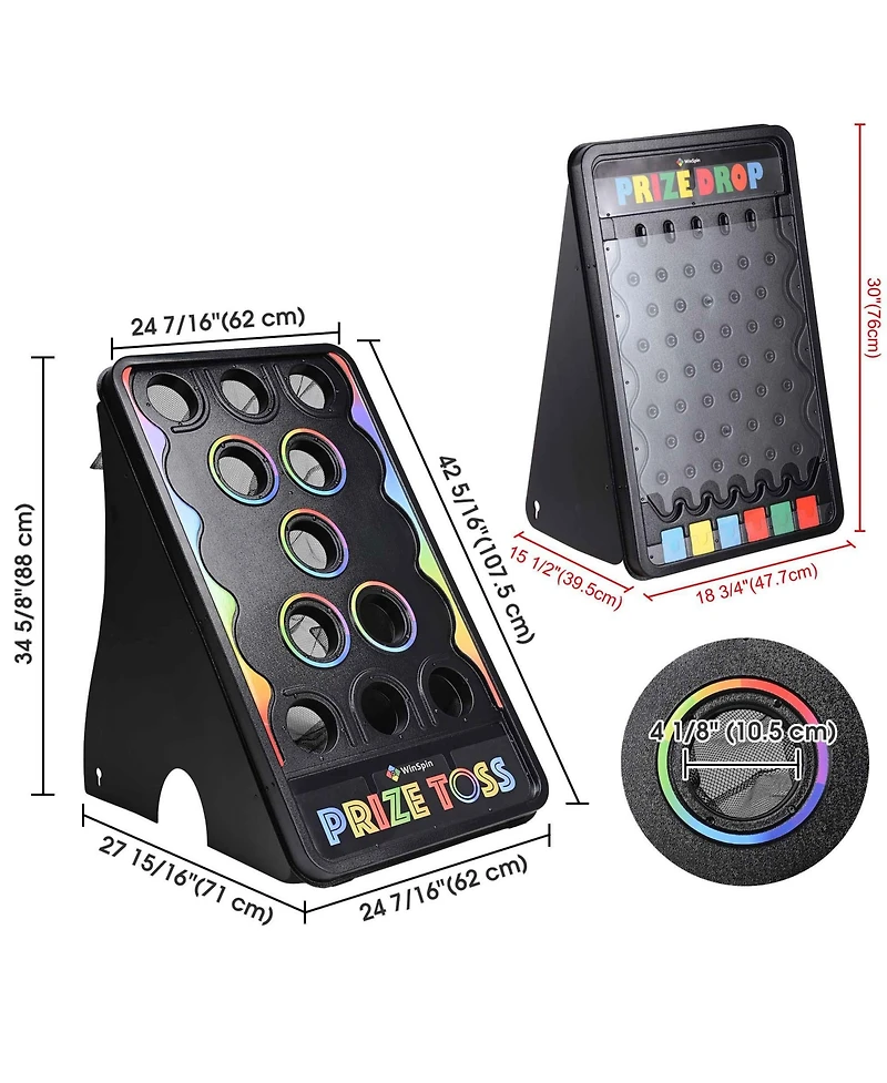WinSpin Bean Bag Toss Game and Medium Prize Drop Board for Carnival Events School