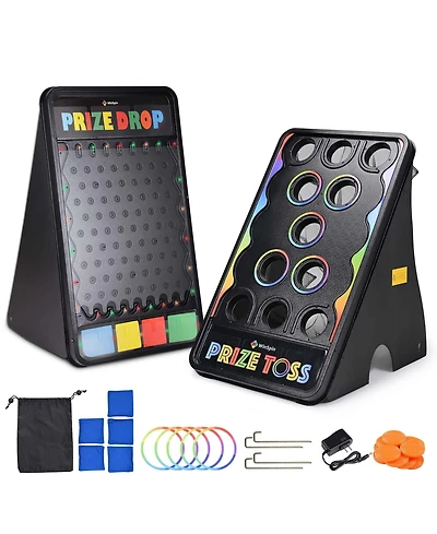 WinSpin Bean Bag Toss Game and Large Prize Drop with Led Light for Carnival School