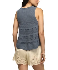 Lucky Brand Women's Tiered Ruffle Crewneck Sweater Tank Top