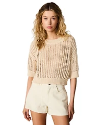 Steve Madden Women's Greata Crewneck Crop Sweater