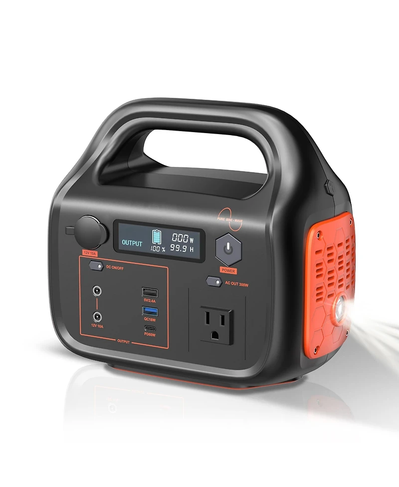 Mondawe 300W Portable Power Station 299.5Wh 2500mAh Solar Generator Power Supply with Ac Outlet