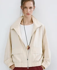 Mango Women's Lyocell Bomber Jacket
