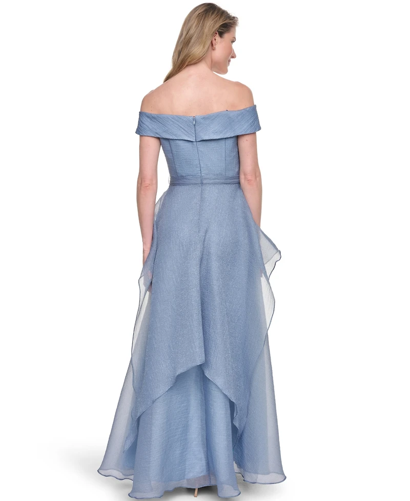 Eliza J Women's Off-Shoulder Handkerchief Ball Gown