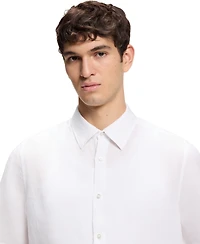 Boss by Hugo Boss Men's Linen Regular-Fit Short-Sleeved Shirt