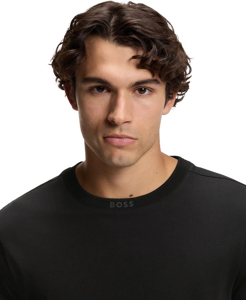 Boss by Hugo Men's Contrast Stripe Cotton T-Shirt