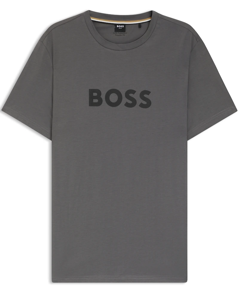 Boss by Hugo Men's Logo Print Cotton-Jersey Beach T-Shirt