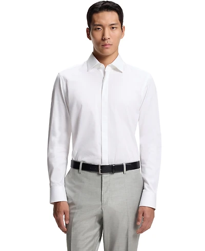 Boss by Hugo Men's Cotton Monogram-Jacquard Regular-Fit Dress Shirt