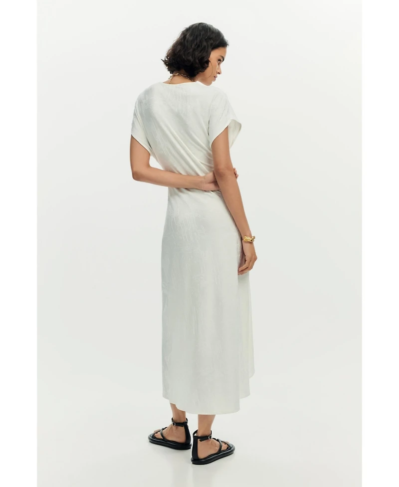 Desigual Women's Long white knit dress