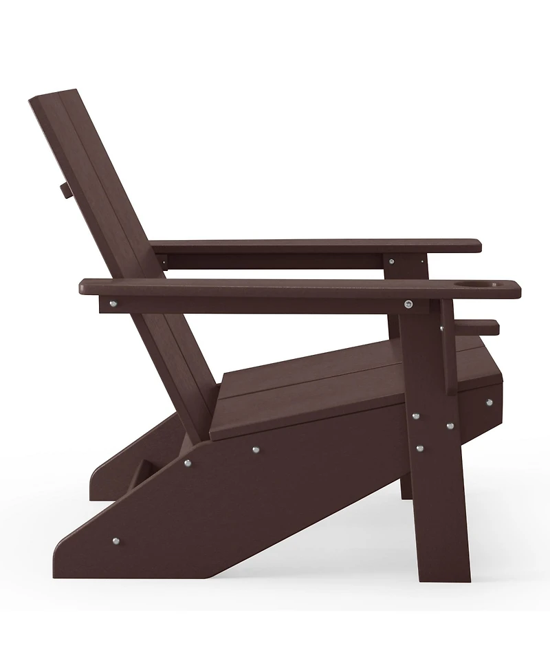 WestinTrends Outdoor Hdpe Modern Adirondack Chair with Cup Holder