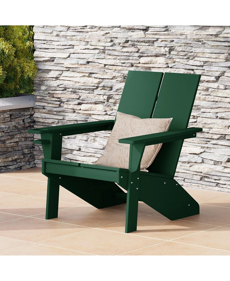 WestinTrends Outdoor Hdpe Modern Adirondack Chair with Cup Holder
