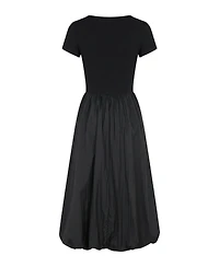Modenaire Women's Short Sleeve Midi Bubble Hem Dress