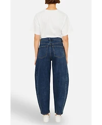 Yumi Women's Denim Barrel Relaxed Fit Jeans