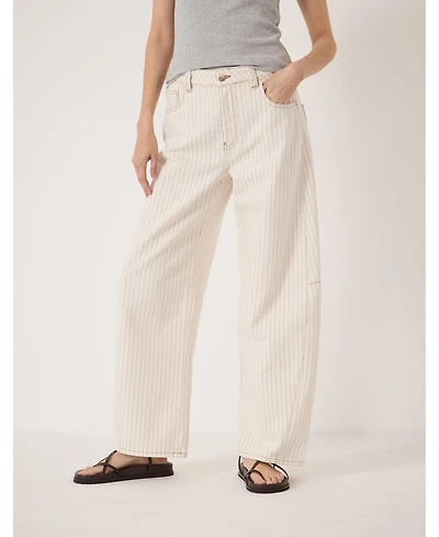 Hush Women's Bree Stripe Horseshoe Barrel Leg Jeans