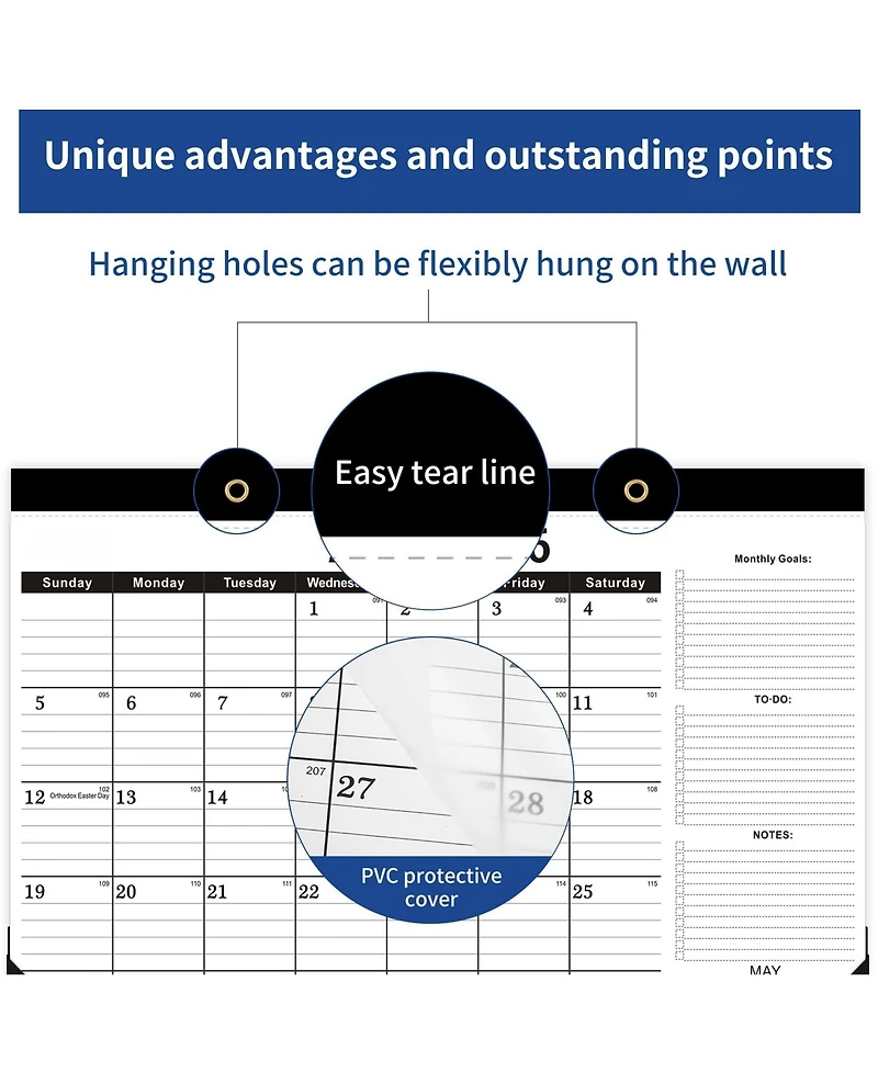 Gnuadz Desk Calendar 2026-2027 18 Months To-Do List