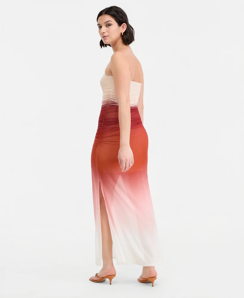 Bar Iii Women's Ombre Mesh Hardware-Trim Strapless Dress, Macy's Exclusive