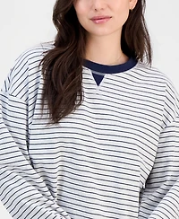 Hippie Rose Juniors' Oversized Striped Long-Sleeve Top