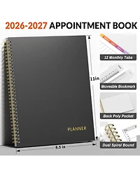 Gnuadz 2026-2027 Academic Appointment Book Quarter-Hourly Spiral Planner