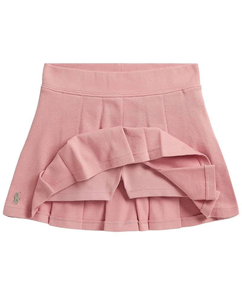 Polo Ralph Lauren Girls' 2T-6X Stretch Mesh Boxy Shirt and Skirt, 2-Piece Set