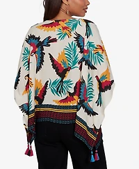 Ruby Rd. Petite Paradise Birds Printed Crepe Blouse