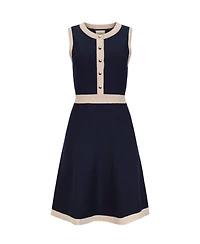 Hope & Henry Women's Organic Sleeveless Button Front Sweater Dress