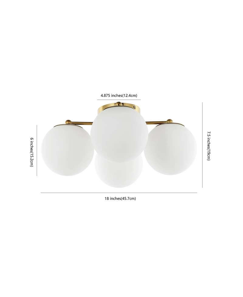 Orly Bohemian Farmhouse Ironfrosted Glass Led Semi Flush Mount