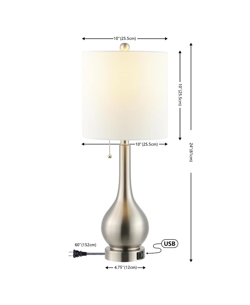 Tyler Modern Classic Gourd Iron Led Table Lamp with Dual Usb Charging Port (Set of 2)
