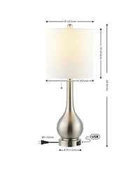 Tyler Modern Classic Gourd Iron Led Table Lamp with Dual Usb Charging Port (Set of 2)