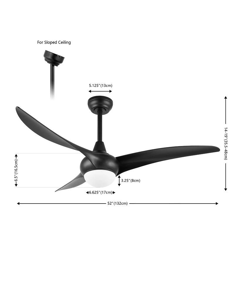 Jonathan Y Aviator Coastal Retro Iron/Plastic Swirl Integrated Led Ceiling Fan