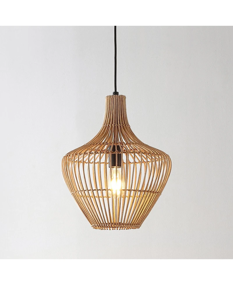 Lucas Farmhouse Coastal Rattan Led Pendant