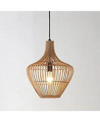 Lucas Farmhouse Coastal Rattan Led Pendant