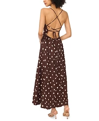 1.state Women's Linen Blend Printed Maxi Dress
