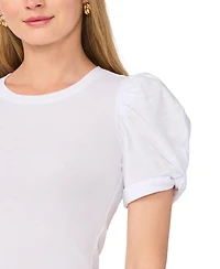 1.state Women's Puff Sleeve Short Sleeve Knit T-shirt