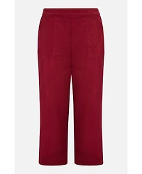 Yumi Women's Cord Cropped Wide Leg Pants