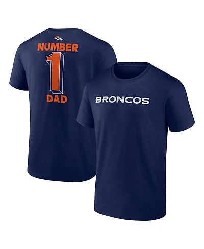 Logo Athletic Men's  Navy Denver Broncos 1 Dad Jersey T-Shirt